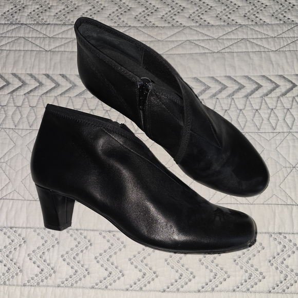 David Tate Aruba Black Leather Ankle Booties Size 11 - Picture 6 of 8